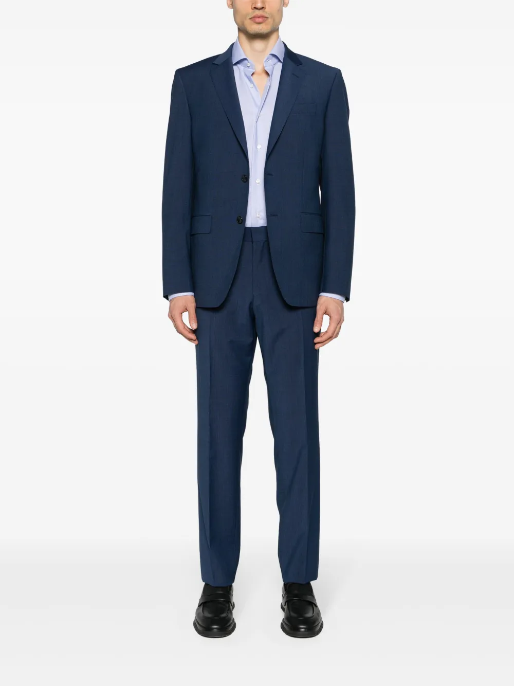 Barba jacquard cotton shirt - Blauw