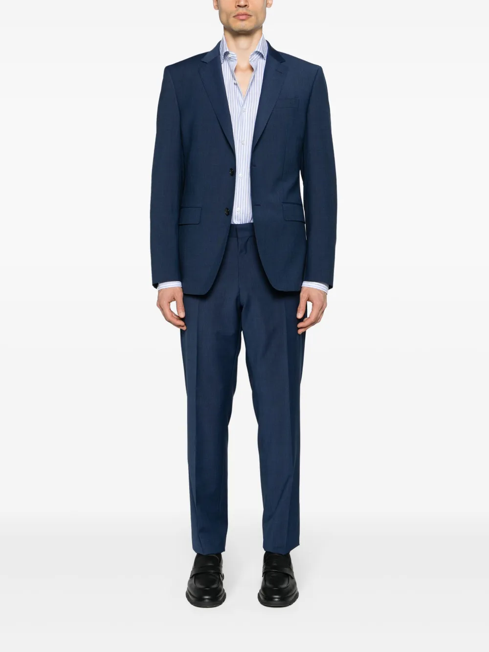 Barba striped linen shirt - Blauw