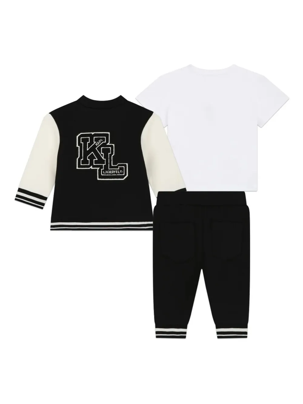 Karl Lagerfeld Kids Driedelig set met grafisch design Zwart