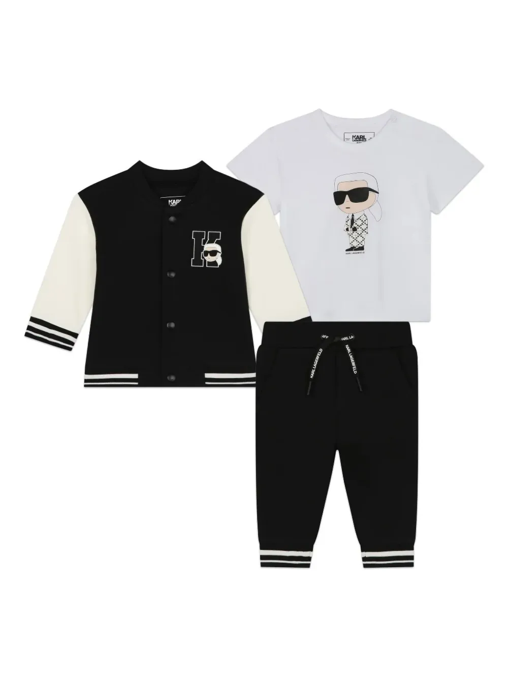 Karl Lagerfeld Kids graphic-design (set of three) | Black | Image 1