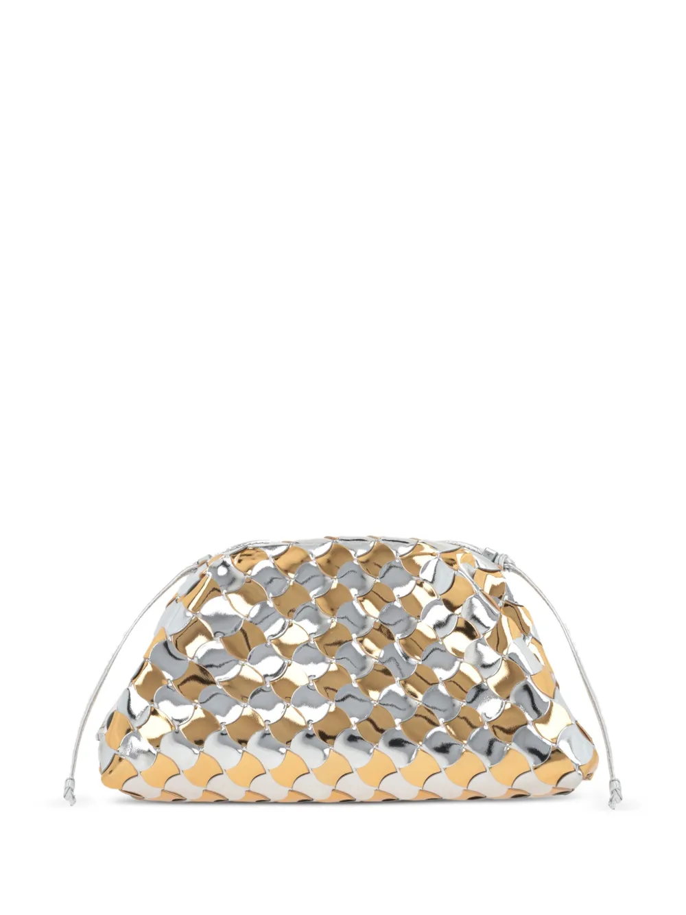 Shop Bottega Veneta Mini Pouch Metallic Clutch Bag In Gold