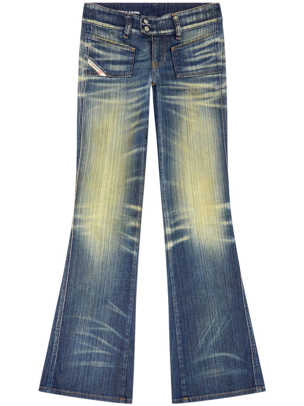 Diesel D-Hush low-rise bootcut jeans Blauw