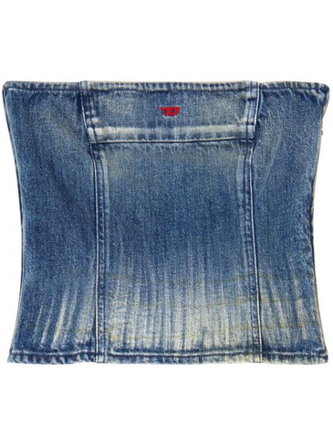 Diesel logo-embroidered denim top Women