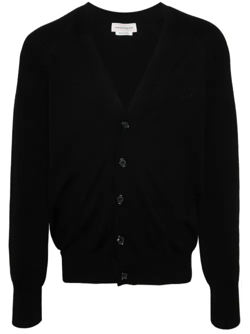 Cardigan en maille à logo brodé - Alexander McQueen - Modalova