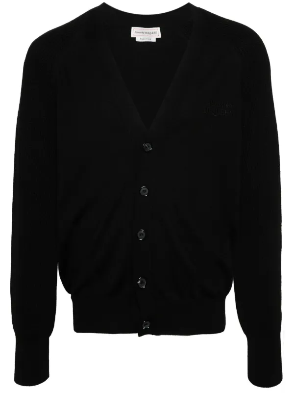 Alexander McQueen カーティガン Alexander McQueen Distressed Skull Cardigan | Neutrals