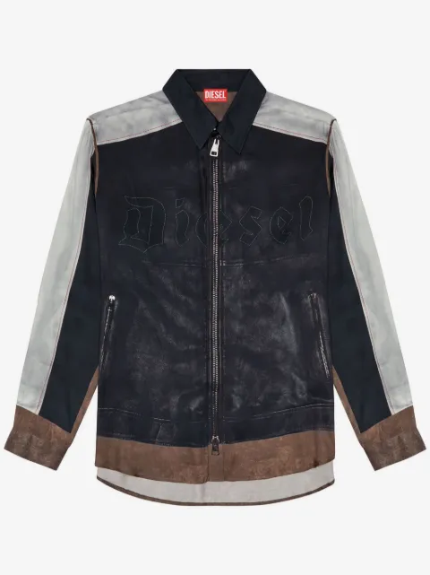 Diesel chemise zippée à logo imprimé