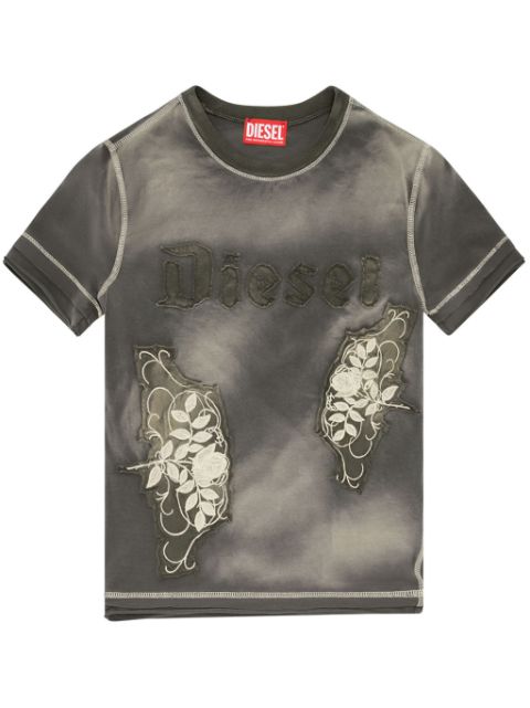 Diesel T-Uncut applique faded T-shirt Women