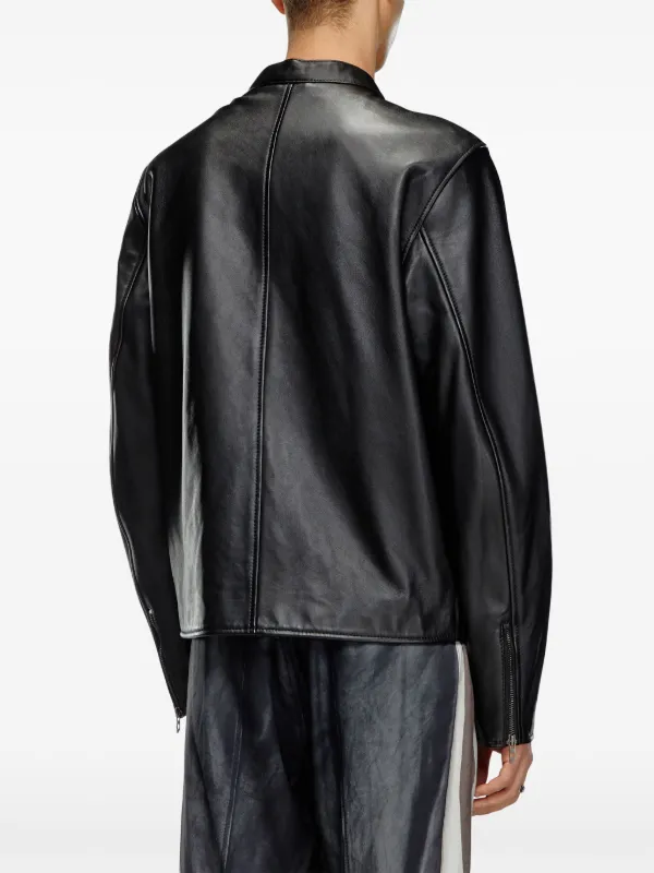 Diesel L-Carver Leather Jacket | Black | FARFETCH JO Diesel L-Carver Leather Jacket | Black | FARFETCH JO