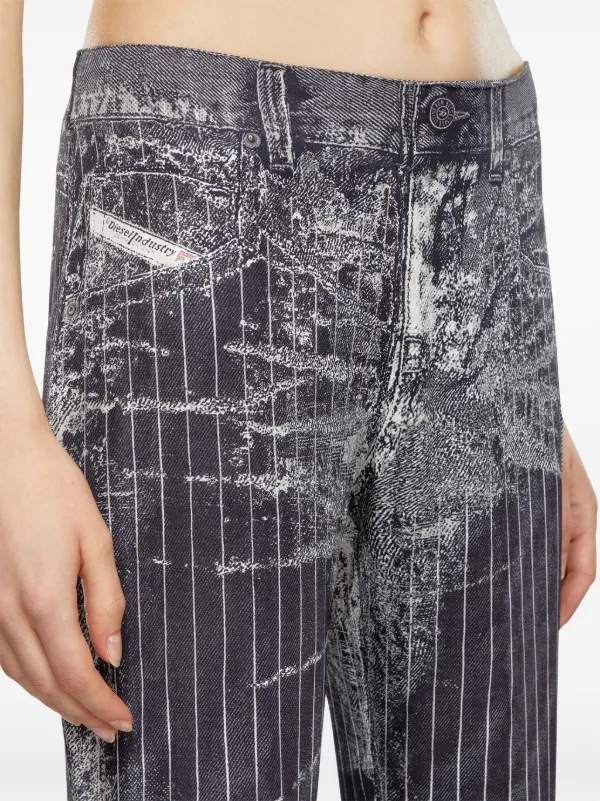 Diesel Retty Pinstripe Straight Jeans | Black | FARFETCH GE