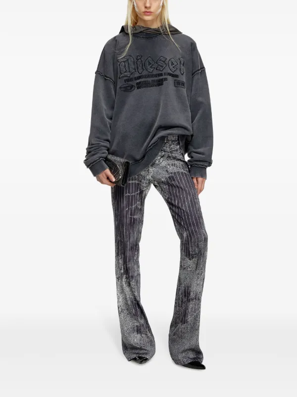 Diesel Retty Pinstripe Straight Jeans | Black | FARFETCH GE