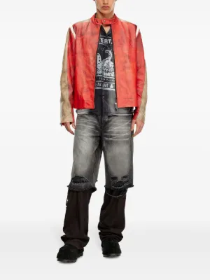早い者勝ち!!! DIESEL/ディーゼル◆レザージャケット｜L-Crombe Diesel L-Crombe レザージャケット | ブラウン | FARFETCH JP