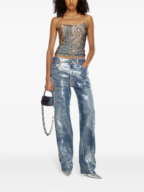 レディース DIESEL グリッターチューブトップ M