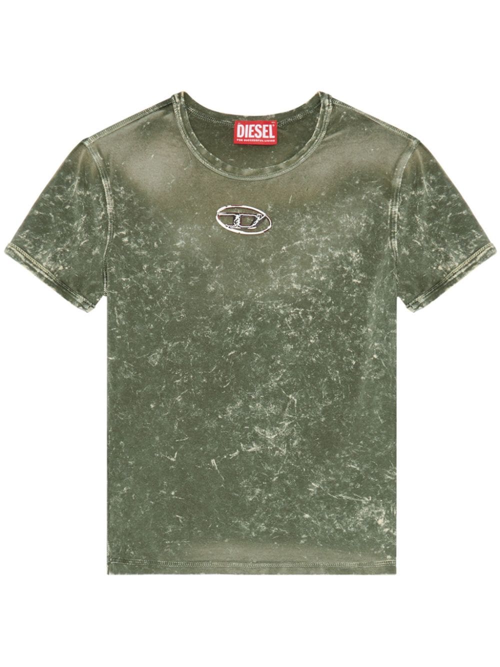 Diesel T-shirt met logoplakkaat Groen