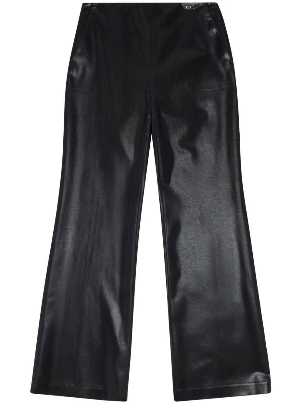 Diesel Mid-rise Flared Trousers In Black