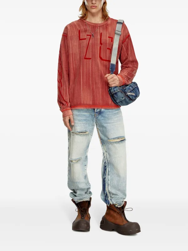 Diesel graphic-print Cotton Jumper | Red | FARFETCH