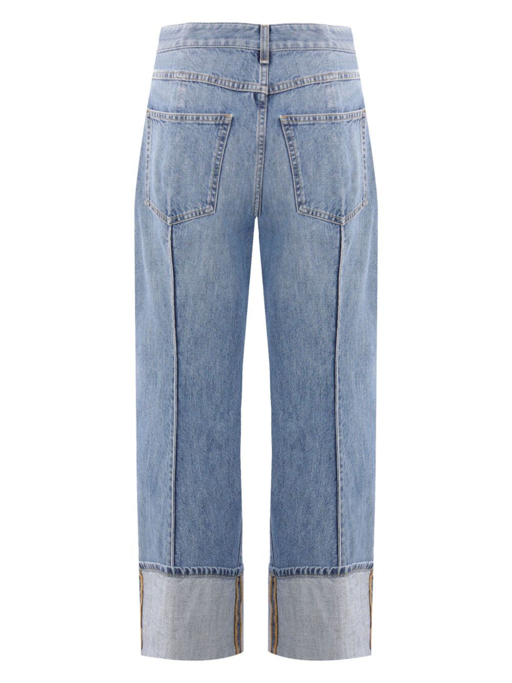 Shop Bottega Veneta Wide-leg Cropped Jeans In Blue