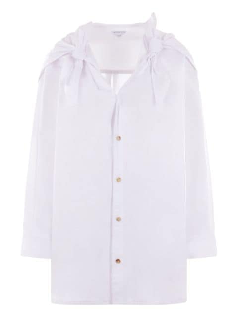 Bottega Veneta knotted button-up cotton shirt