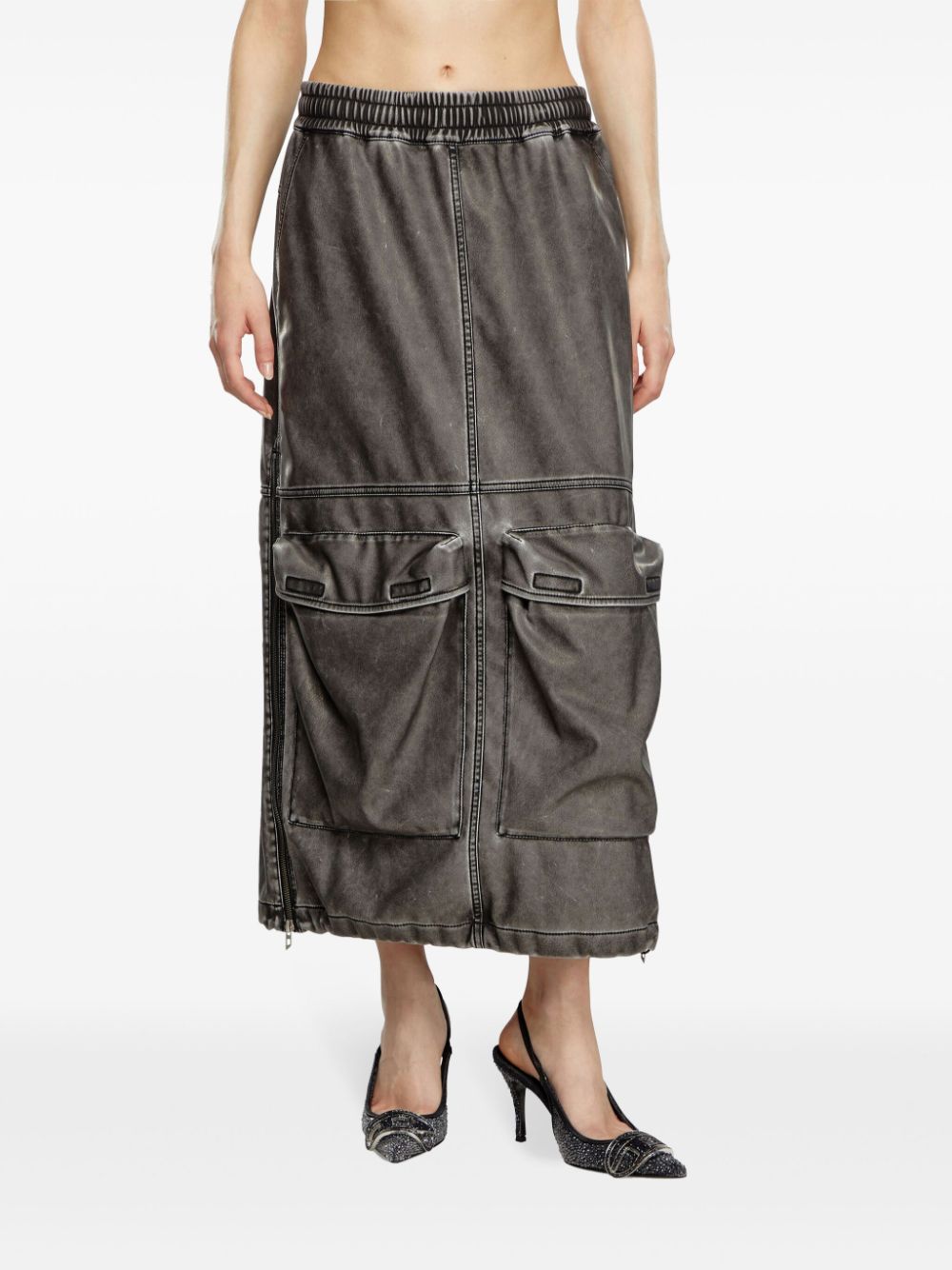 Diesel O-Dyssey-P1 denim midi skirt Women