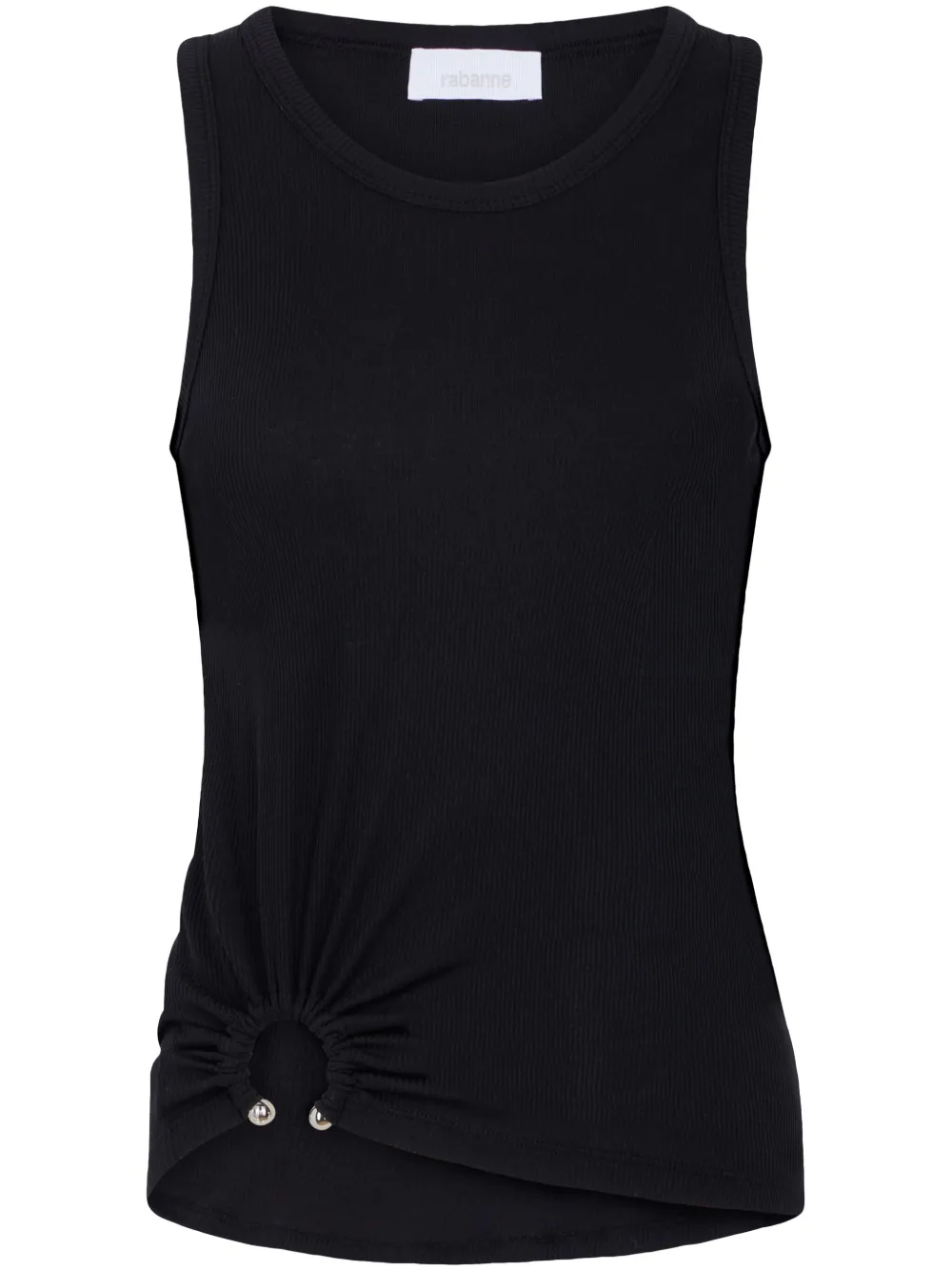 Rabanne Asymmetric Gathered-detail Tank Top In Black