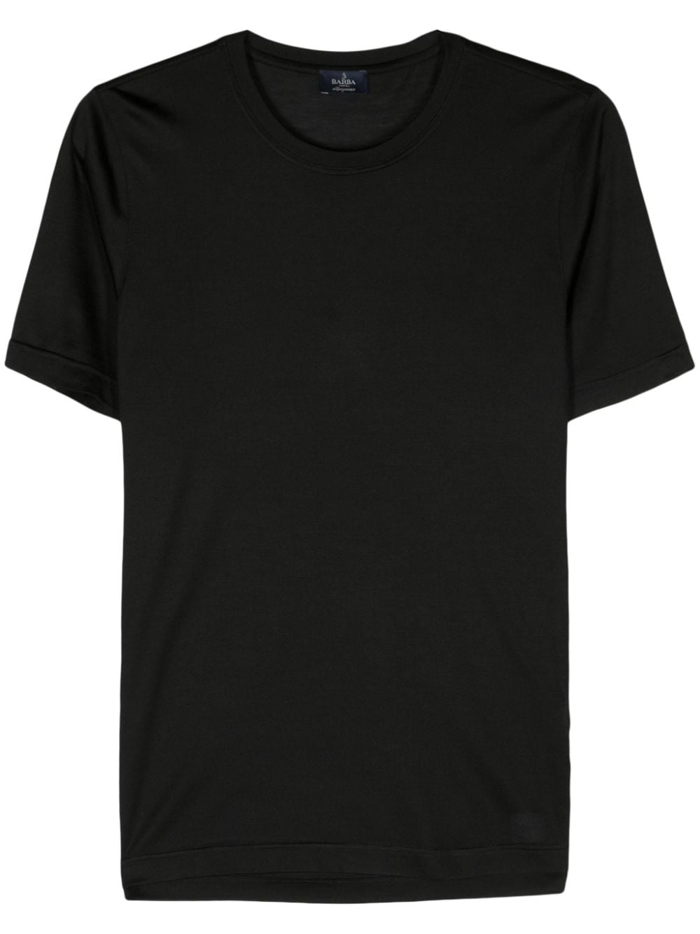 Barba Crew-neck Silk T-shirt In Black