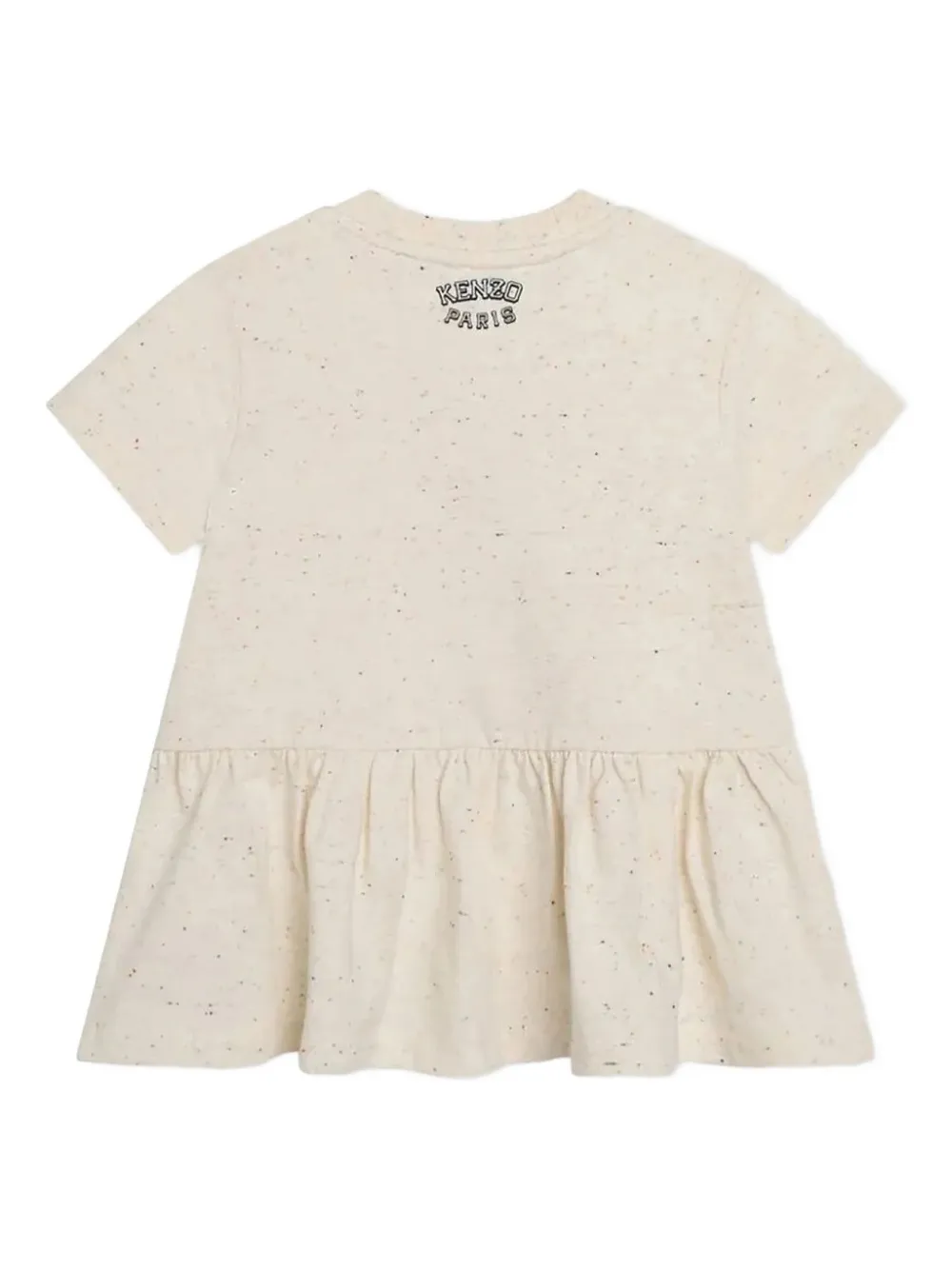 Kenzo Kids Jurk met ruches en tijgerprint Beige