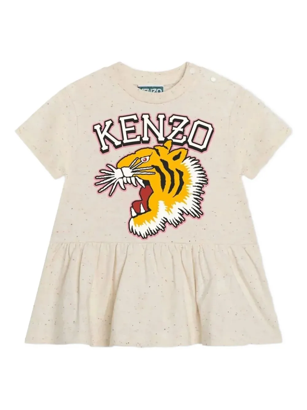 Kenzo Kids tiger ruffled dress - Toni neutri