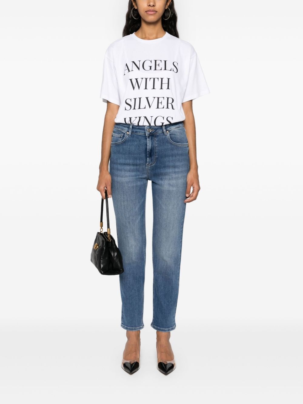 Elisabetta Franchi T-shirt met tekst - Wit