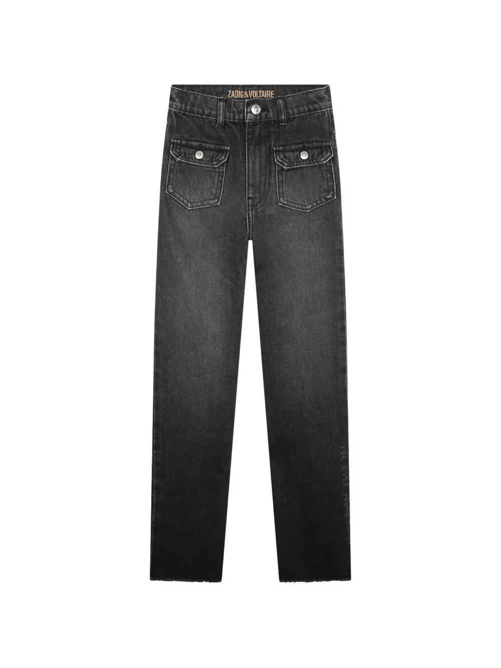 Zadig & Voltaire Kids button-up pocket jeans - Nero