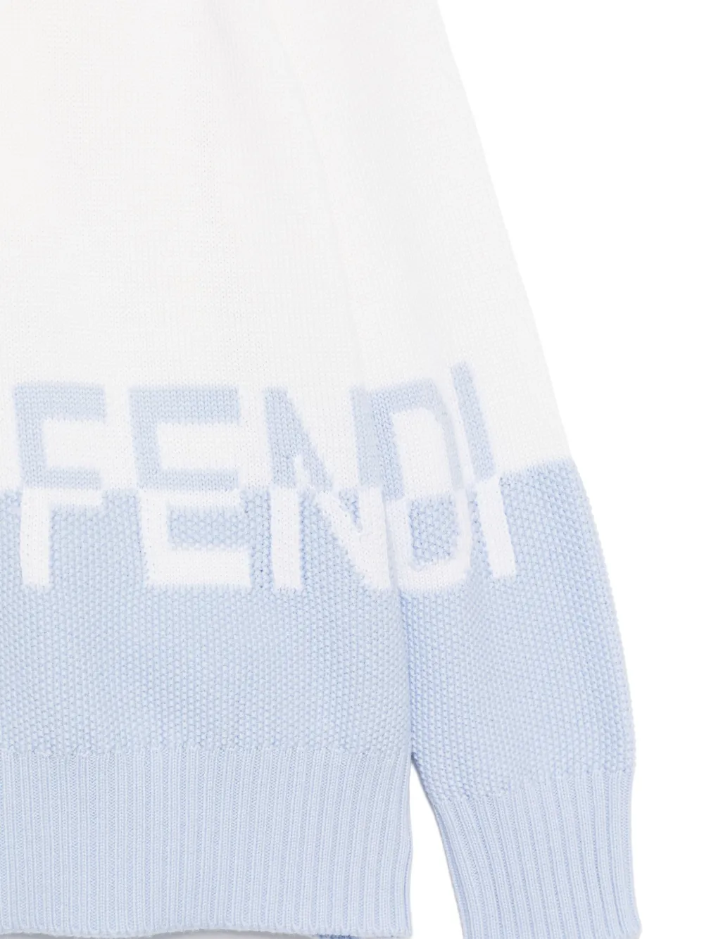 Fendi Kids Intarsia gebreide trui met logo Beige
