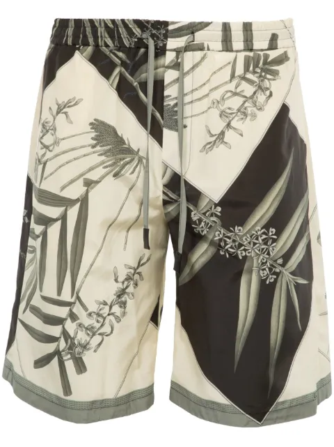 LOEWE graphic-print silk shorts
