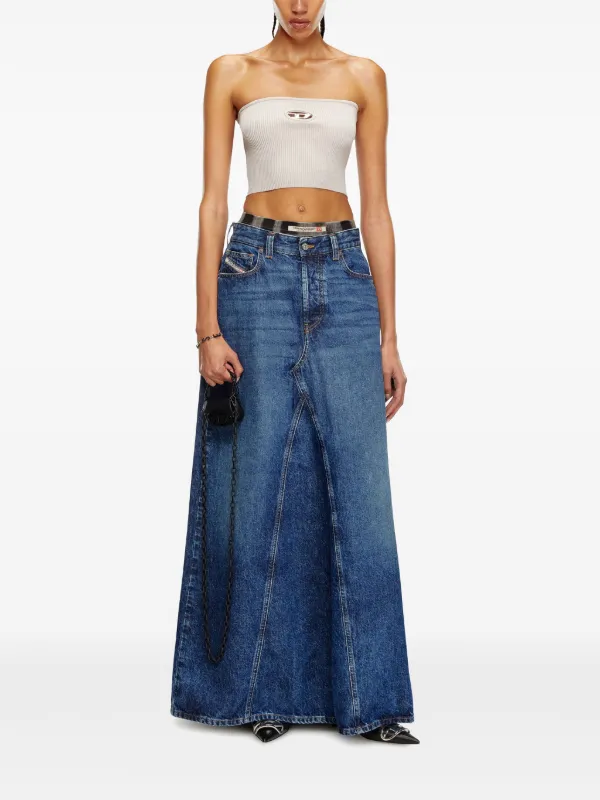 Women's Tube top with layered logos | White | Diesel