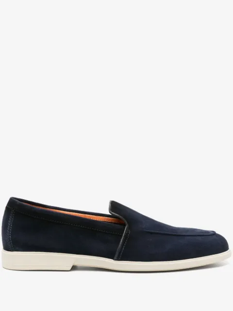 Santoni pipe-trim suede loafers