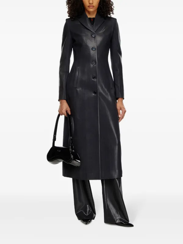 【関税込み】Diesel ブラック G-Lamour コート Diesel G-Lamour single-breasted Coat | Black | FARFETCH PL