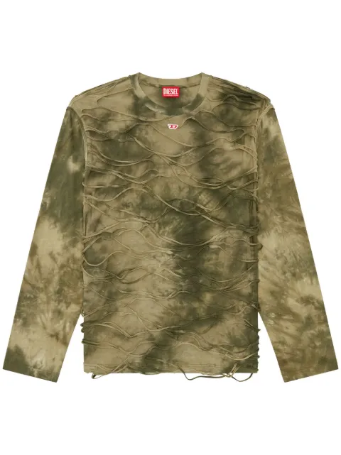 Diesel T-Cranet-LS textured tie-dye T-shirt