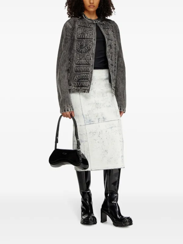 【関税込み】Diesel ホワイト L-Ily レザー ミディアムスカート Diesel L-Ily スカート | ホワイト | FARFETCH JP