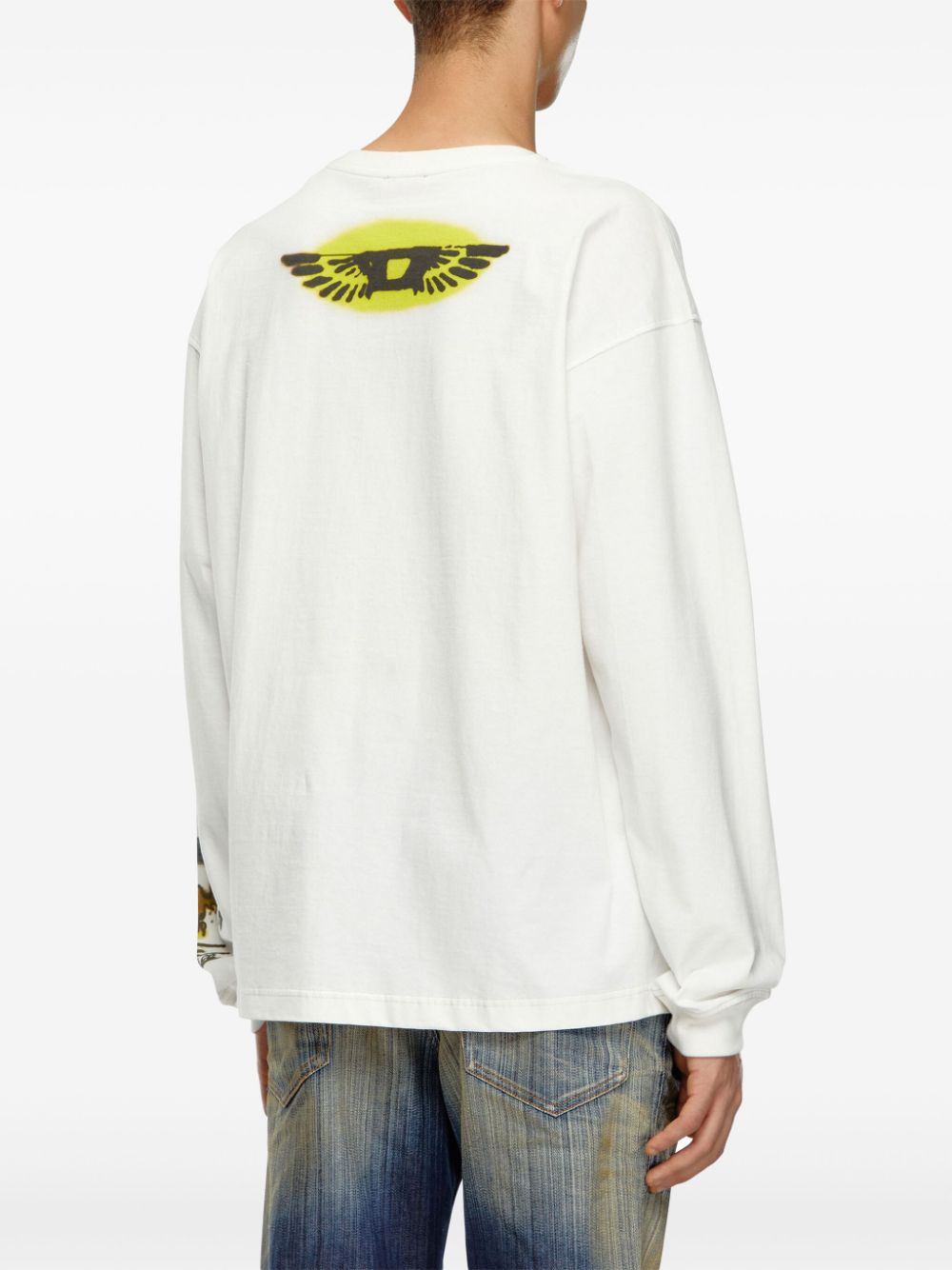 Diesel graphic-print cotton jumper Men