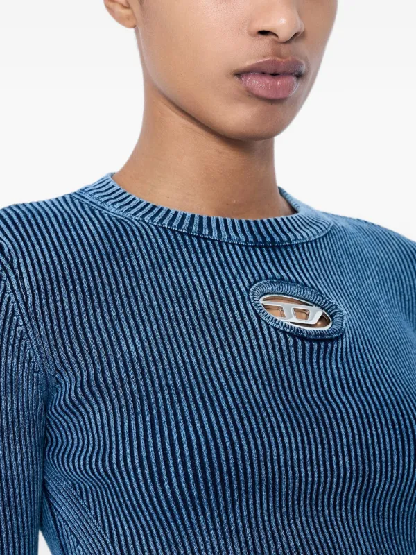 Diesel M-Anchor-A cut-out Ribbed Top | Blue | FARFETCH