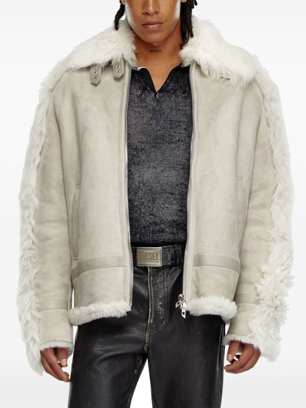 Shop Diesel L-omer Jacket In Neutrals