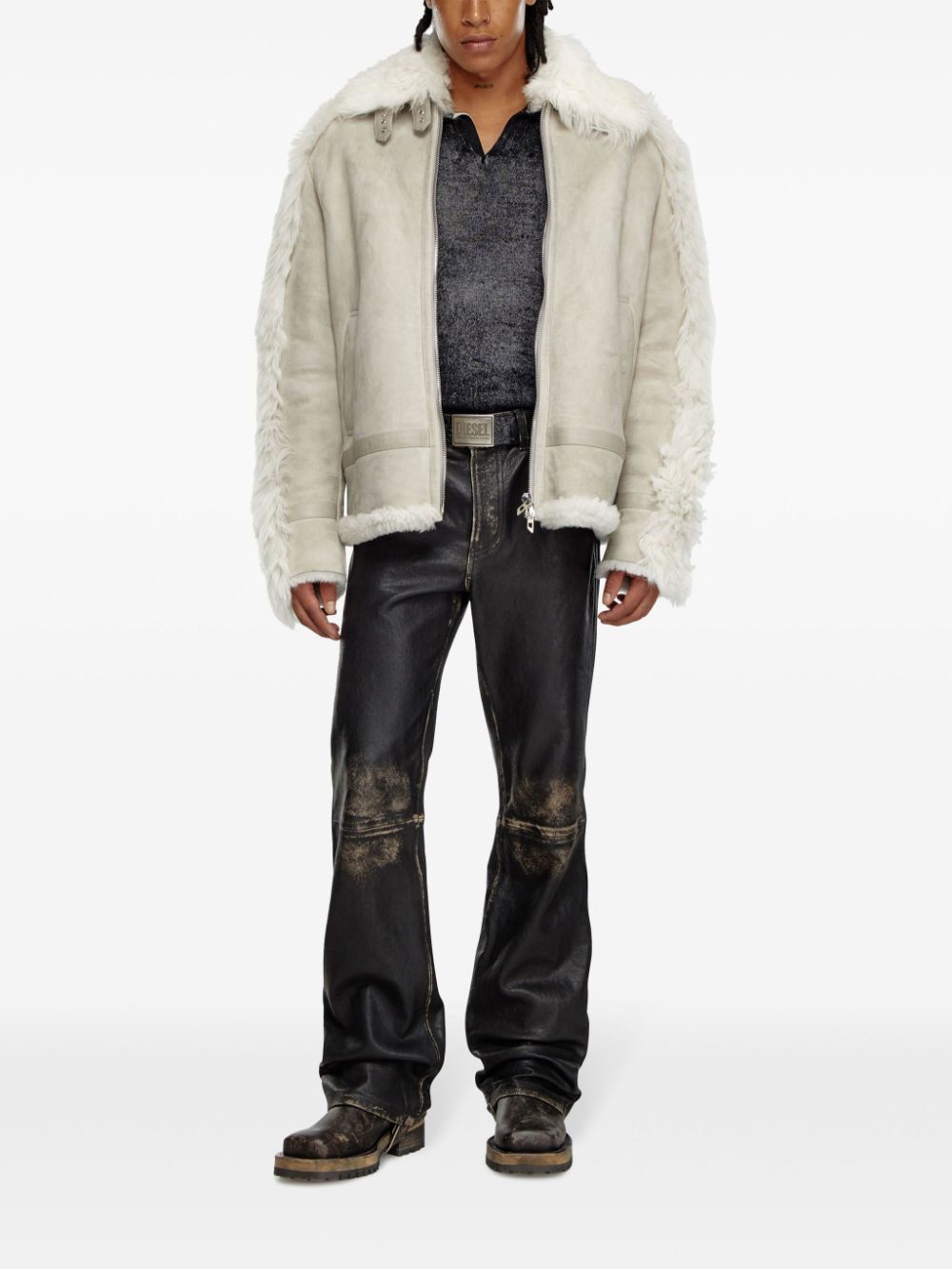 Shop Diesel L-omer Jacket In Neutrals