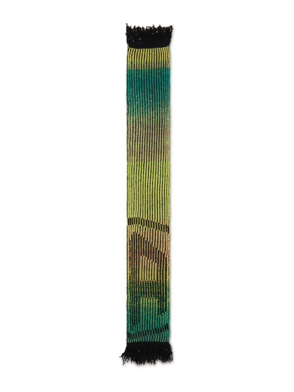 Diesel Geribbelde sjaal met logo - Groen