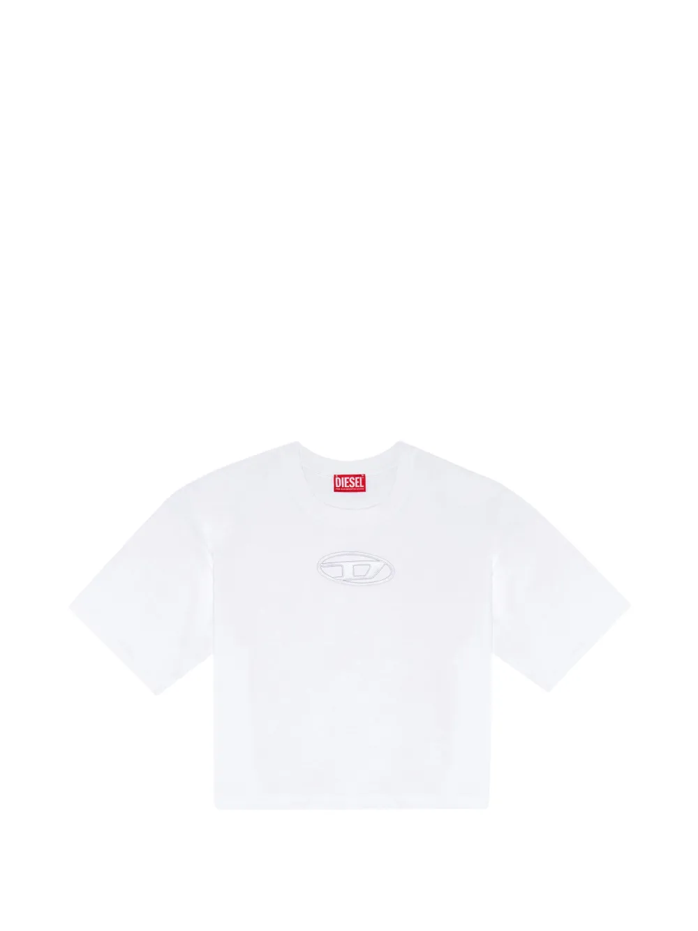 Diesel T-Buxt-Crop-Od katoenen T-shirt Wit