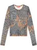 Diesel T-Cutie-LS printed top - Blue