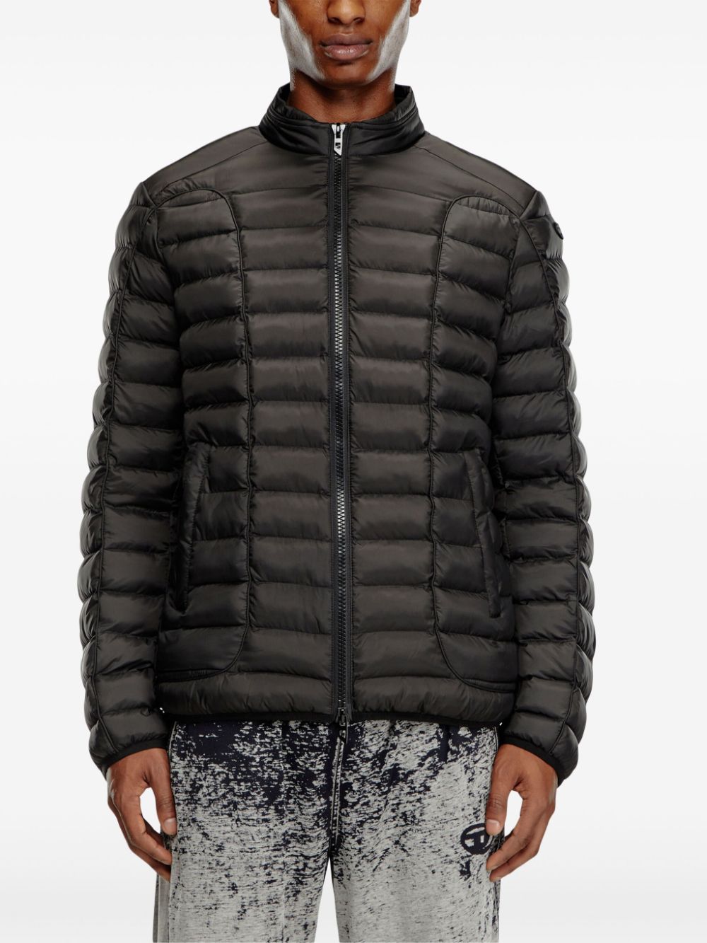 Diesel quilted mock neck jacket Men