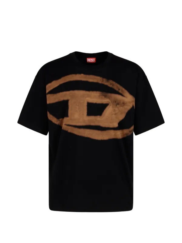 Diesel T-shirt With Bleached Oval D Logo | Black | FARFETCH