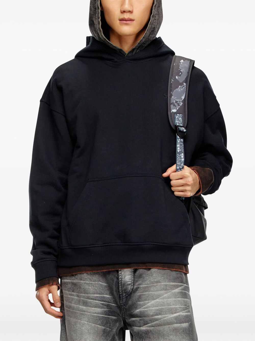 Diesel S-Boxt-Hood katoenen hoodie Zwart