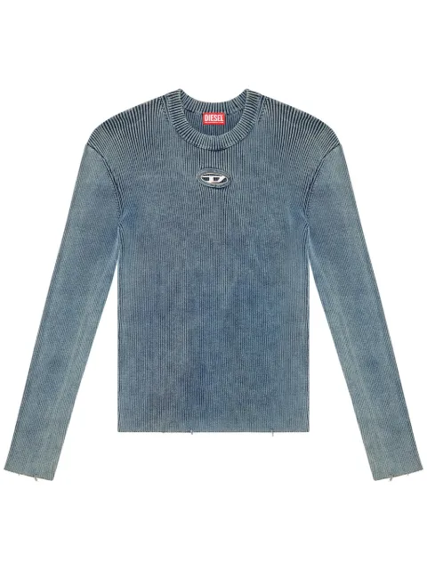 Diesel appliqué-logo ribbed top