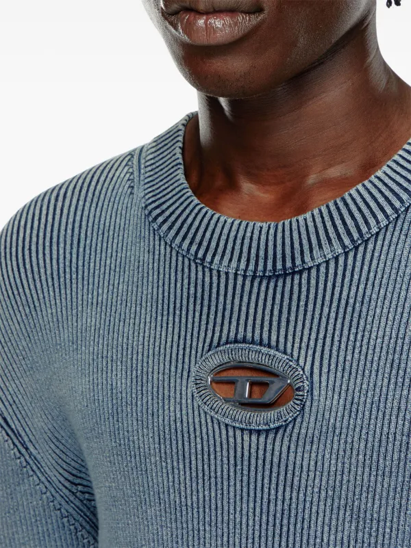 ディーゼル DIESEL ロゴ 長袖 Tシャツ メンズ ロンT リブ袖