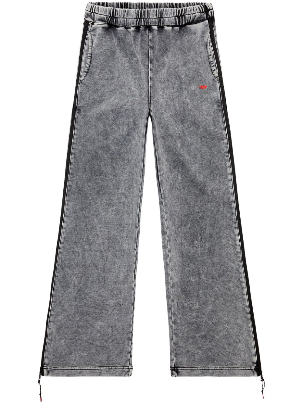 Diesel Elasticated-waist Straight-leg Trousers In Gray