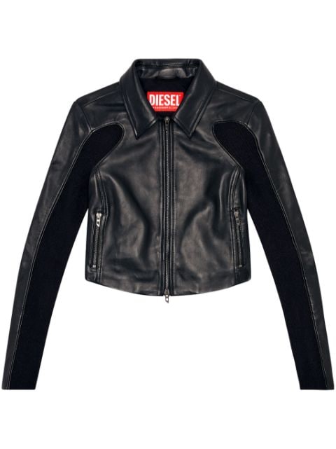 Diesel panelled leather jacket