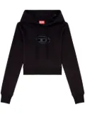 Diesel logo-patch drawstring hoodie - Black
